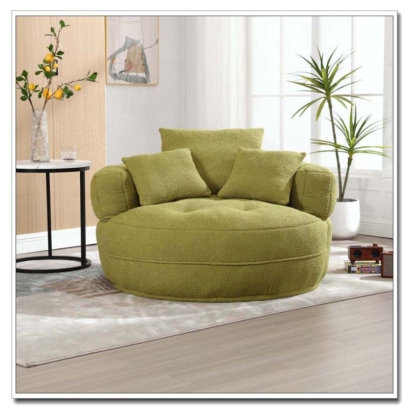 Fauteuil Boucle rembourré, sans assemblage, Vert olive