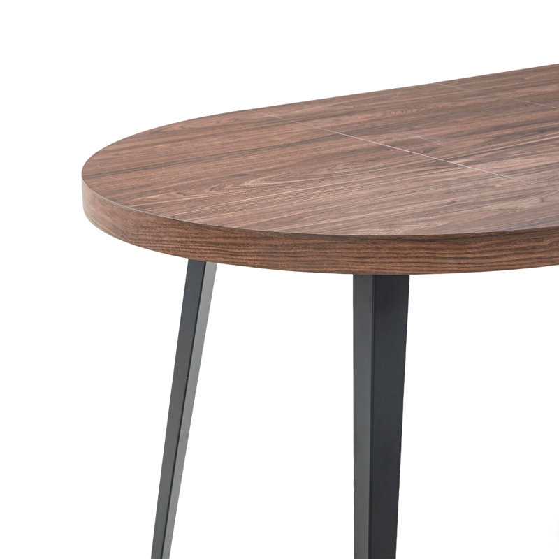  Laoise 4 - Person Extendable Dining Set with Round Table, Brown, Brown, Black