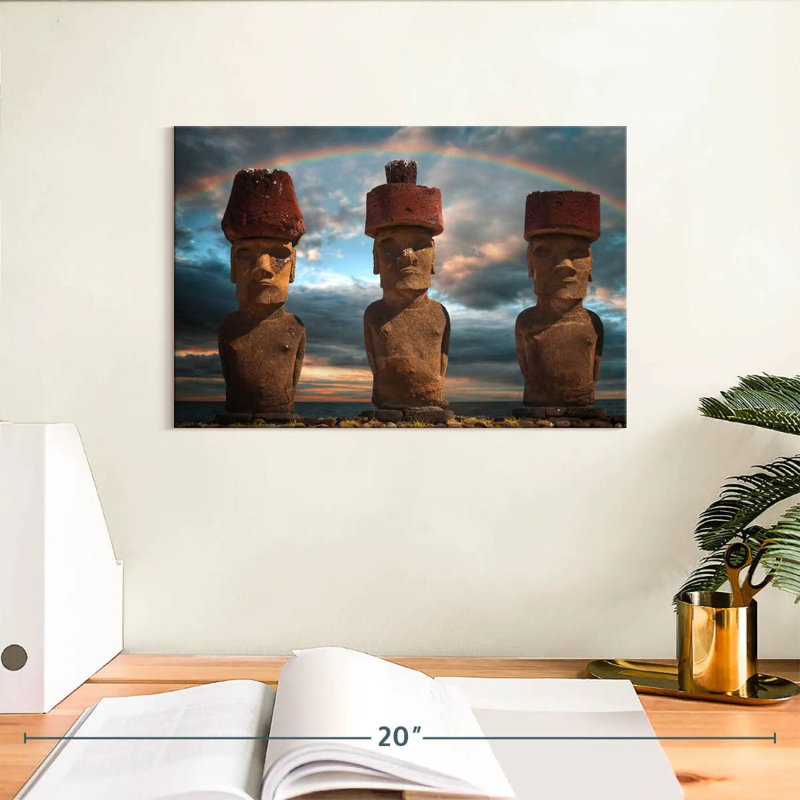Statues Lilie Moai, H 8 po x l 12 po
