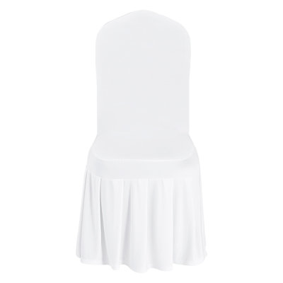 White Chair Covers, Polyester Spandex Chair Cover, Stretch Slipcovers for Wedding Party Dining Banquet Flat-Front Chair Covers, Fits Chair Measures up to 20.08 x 17.72 x 37.4 inch