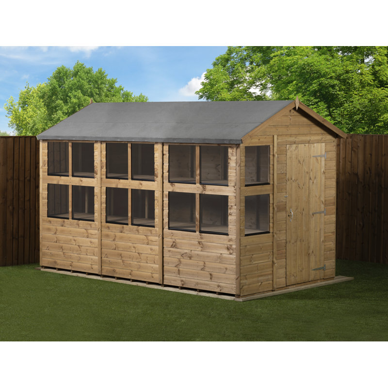 6 ft. W x 10 ft. D Solid wood Tongue & Groove Apex Garden Shed