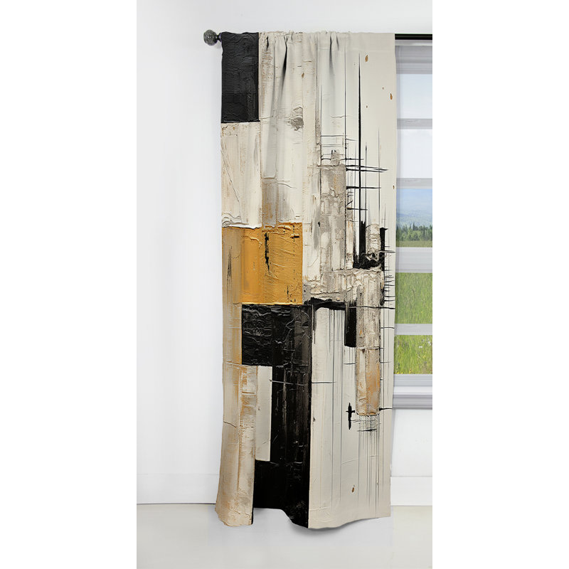 McCabe - Peinture abstraite rideau occultant - 1 panneaux, L 52 po x L 120 po