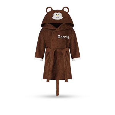 Peignoir de cheville avec capuche pour enfants
