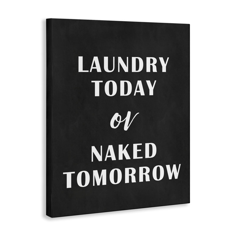 «Laundry Today», art mural sur toile par lettré et doublé, H 20 po x l 16 po