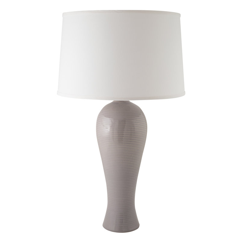 Kruize Ceramic Table Lamp, Gloss Swanky Gray