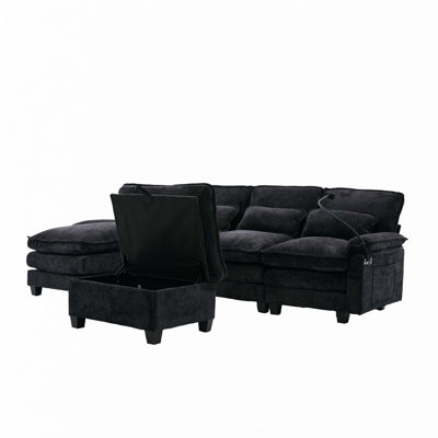 106" U Shape Sectional Sofa Cloud Couch