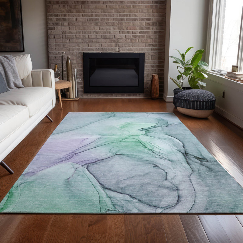 Eliessia Indoor/Outdoor Area Rug with Non-Slip Backing, Rectangle 9' x 12'