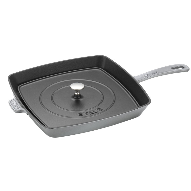 Staub Cast Iron Square Grill Pan, Graphite Gray