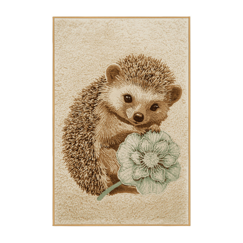 Soft Plush Feuerstein St Patties Modern & Contemporary Abstract Area Rug in Beige – LightBrown Binding, 8x12