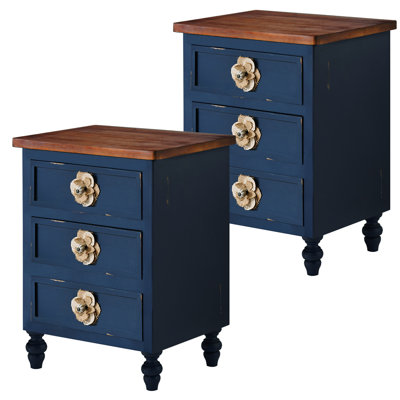 Table d'appoint 3 tiroirs avec rangement