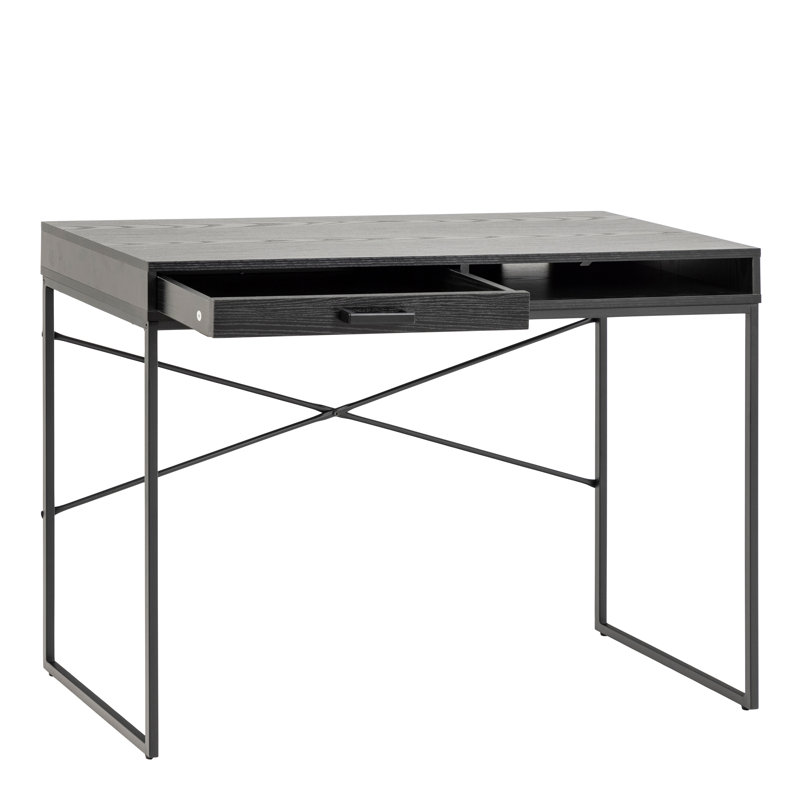 Adrista Metal Base Writing Desk, Black