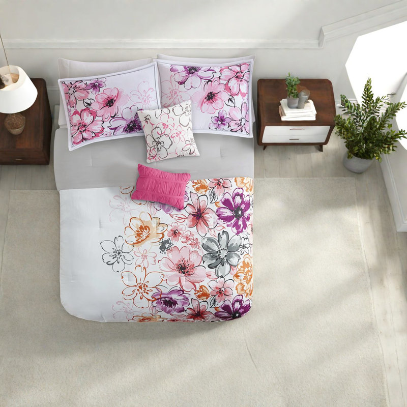Hypoallergenic Floral King Bedding Set, Polyester Comfort, Home Decor