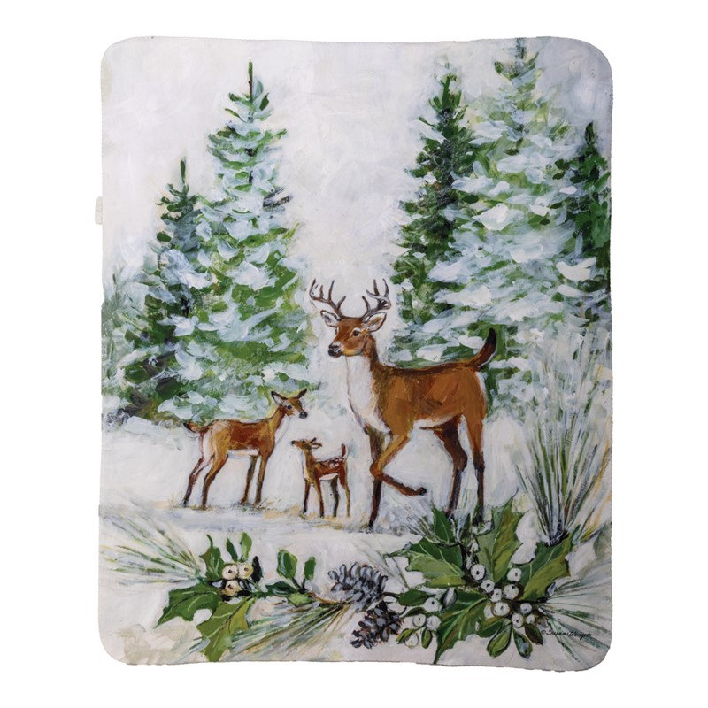 Manual Woodworkers & Weavers Multicolor Rectangle Polyester Sherpa Printed Throw 50 in x 60 in