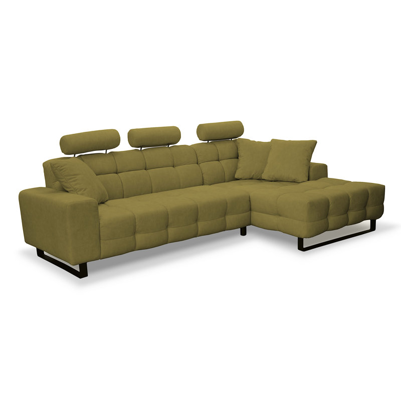 4 Seater Corner Sofa, Olive, Right Hand Facing