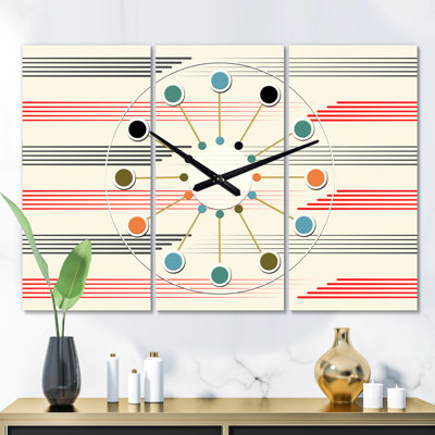 Mid-Century Metal Wall Clock