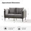 Stringfield 57"W Modern Faux Leather-trimmed Fabric Loveseat-1048574728
