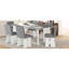 7 Collection de salle à manger en gris foncé + blanc, bois massif, fauteuil relaxant, collection de meubles, chaises pratiques-731605738-731605732-731605736