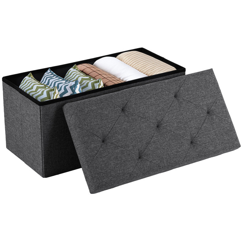 Banc capitonné avec rangement, Crème, crème