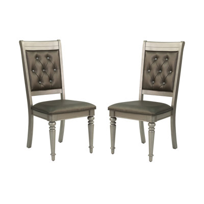 Ensemble de 2 chaises d'appoint capitonnées Luxury