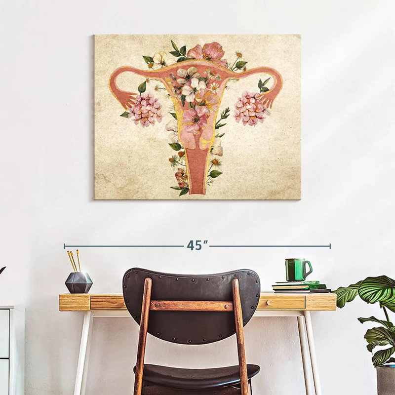 Utérus floral, H 28 po x l 35 po x P 1,25 po