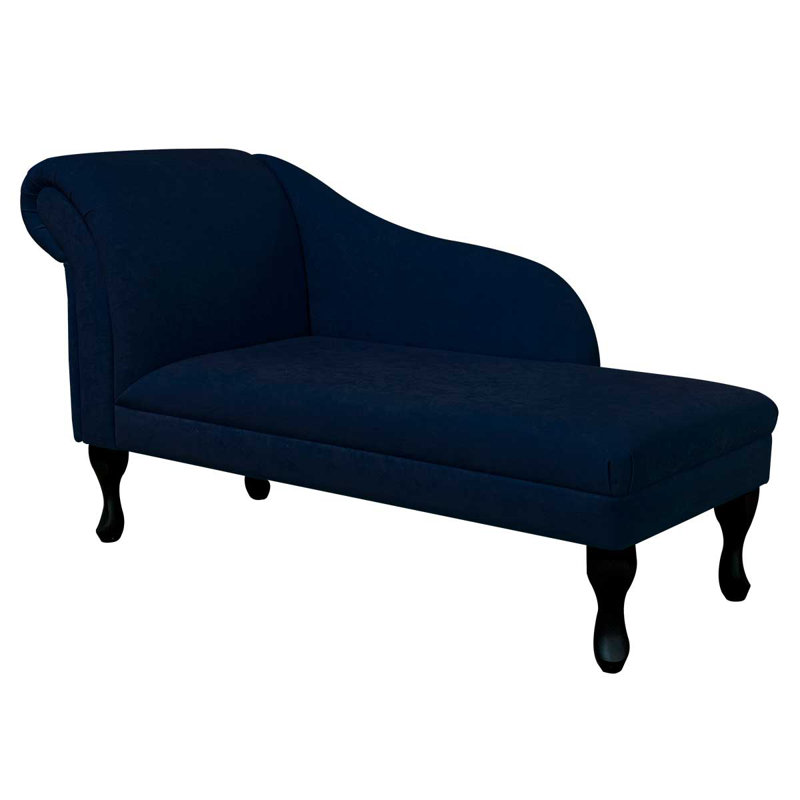 Upholstered Chaise Lounge, Cotton, Black