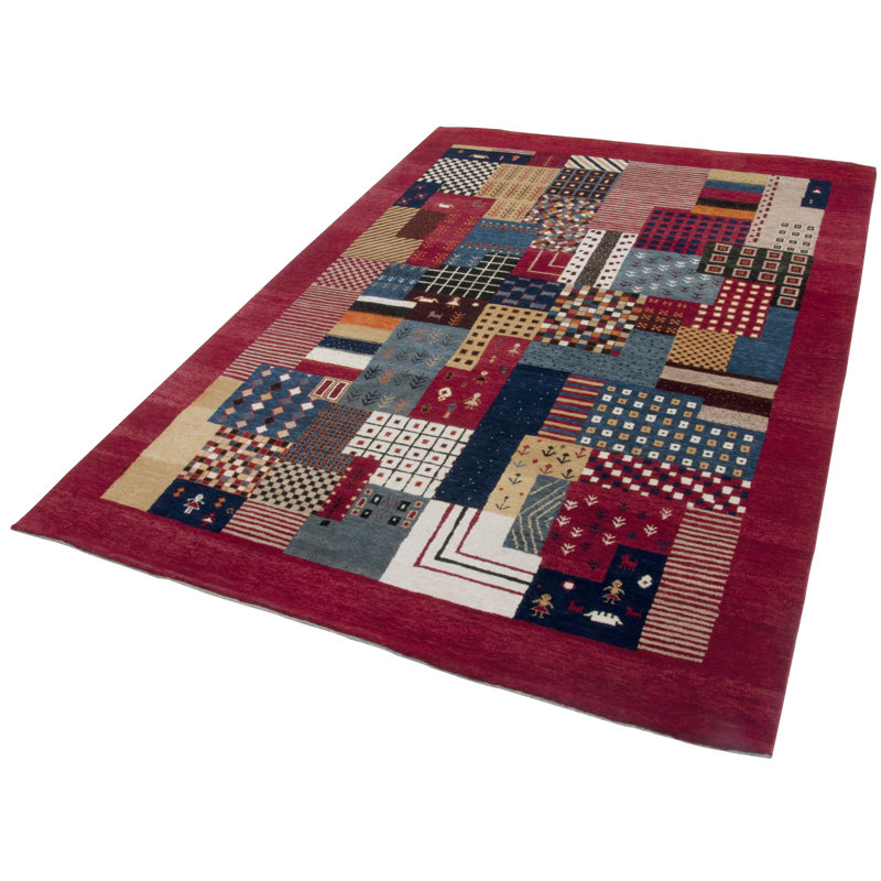 Belday Patchwork Wool Hand Woven Area Rug, Rectangular 170 x 240 cm