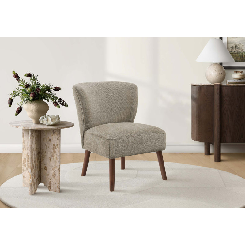 Chaise d'appoint rembourrée Mid-Century, Light Brown