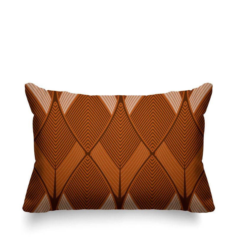 Coussin décoratif intérieur / extérieur Abstract Leafs, Orange
