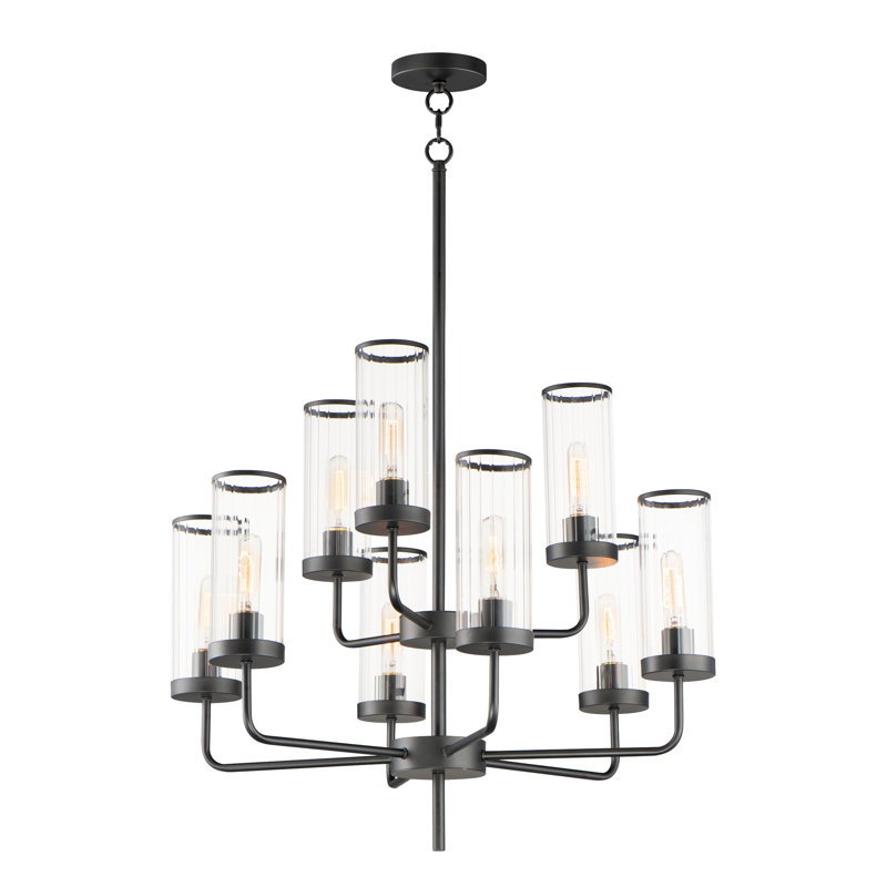 Blaugh 9 - Light Dimmable Classic / Traditional Chandelier, Black