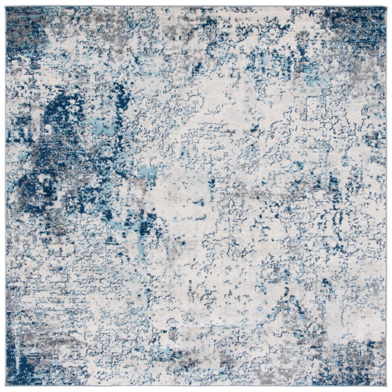 Tapis ivoire / bleu Hawkesbury, Carré 6 pi 7 po