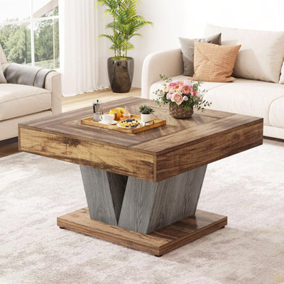 31.5” Square Coffee Table – Wood Center Table