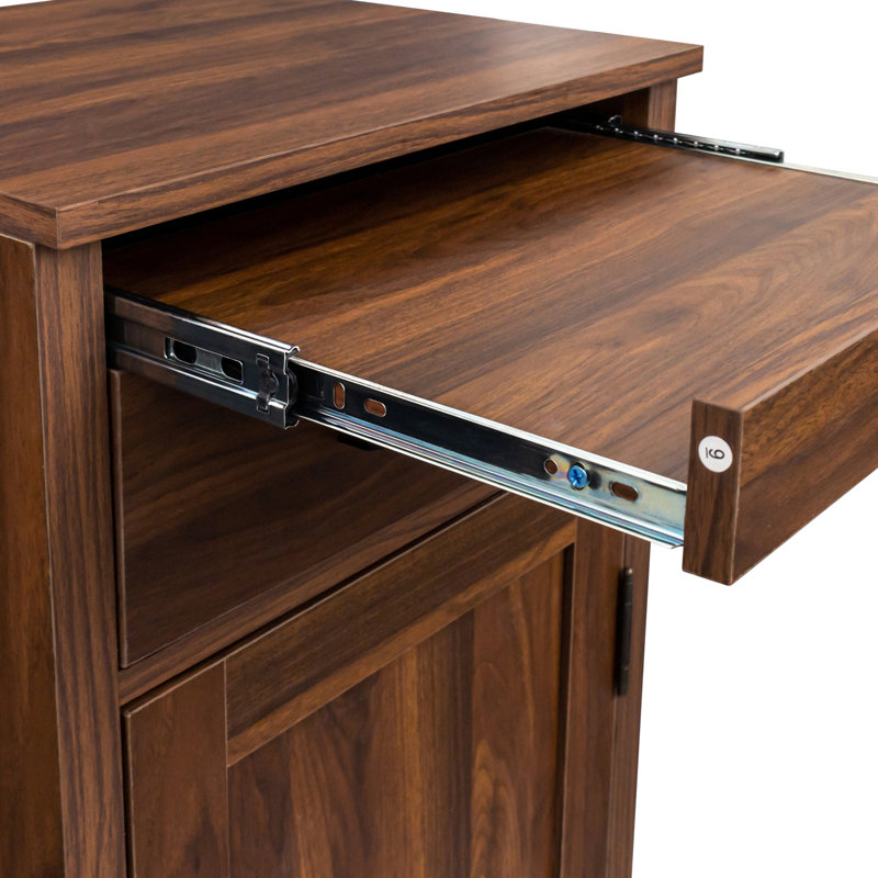 Brown Walnut Modular Wine Bar Cabinet Buffet Cabinet With Hutch For Dining Room