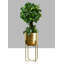 Grand pot à fleurs doré Soho avec support en métal amovible, pot de fleurs d'intérieur décoratif, support à pots de fleurs-2129800925
