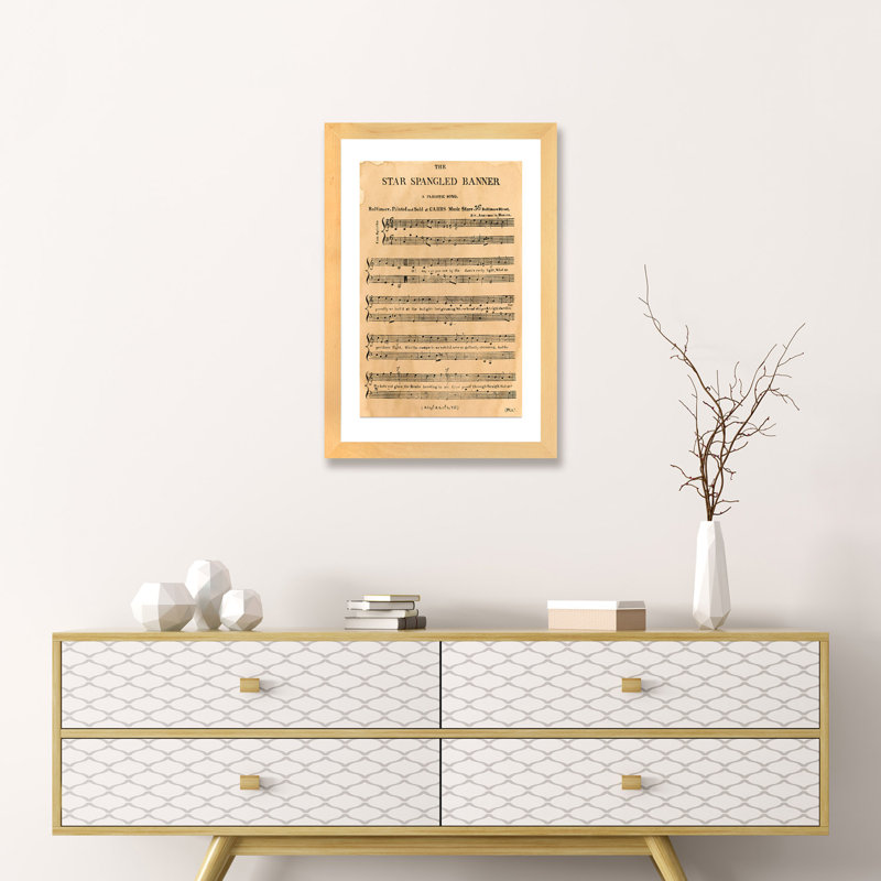«Star Spangled Banner» - Imprimé, Papier bois naturel, H 24 po x l 16 po x P 1 po