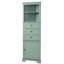 Armoire haute triangulaire avec 3 tiroirs et tablettes réglables pour la salle de bain, la cuisine ou le salon, panneau de fibres à densité moyenne avec finition peinte-118005283