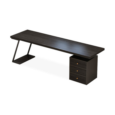 Black Rectangular Solid Wood desks