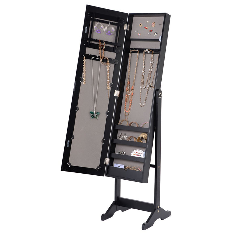 Freestanding Jewelry Armoire, Black