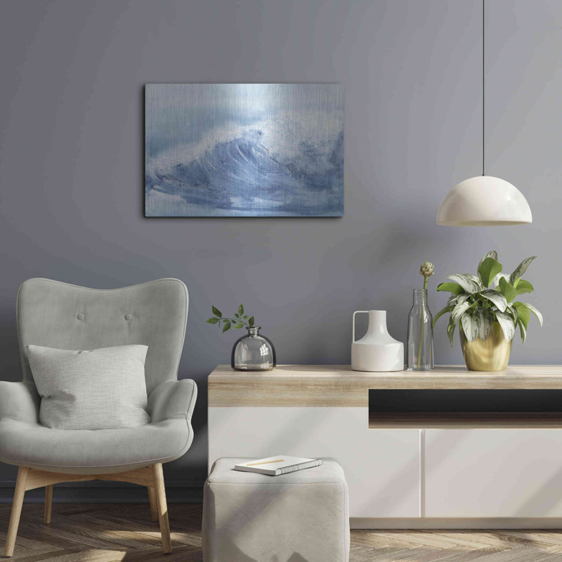 Rosecliff Heights «In the Blue III» par Chris Paschke, art mural en métal, H 16 po x l 24 po