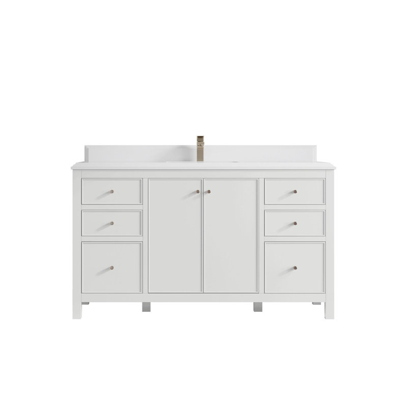 Ensemble de meuble-lavabo simple 60 po Chicago, Blanc