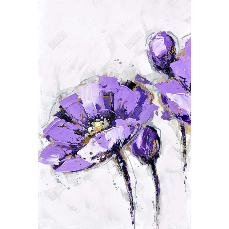 " Purple Abstract Flowers "