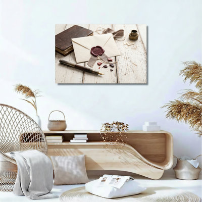 Ensemble de 1 tableau sur toile de style papeterie vintage