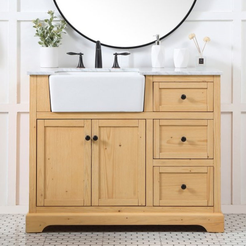 Ensemble de meuble-lavabo simple 42 po Pardue, Bois naturel