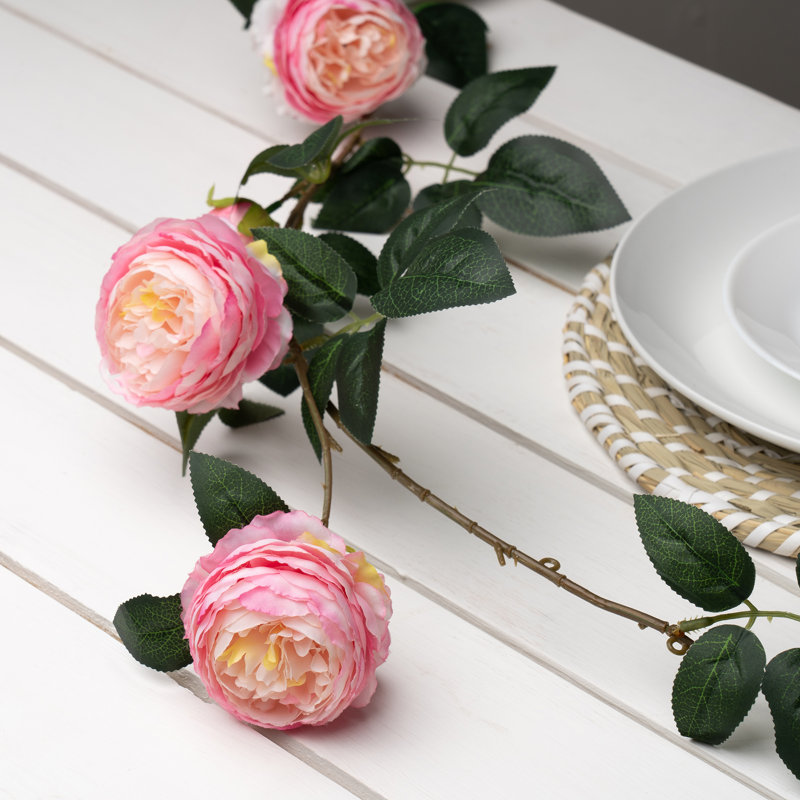 180cm Faux Camellia Rose Garland Pink