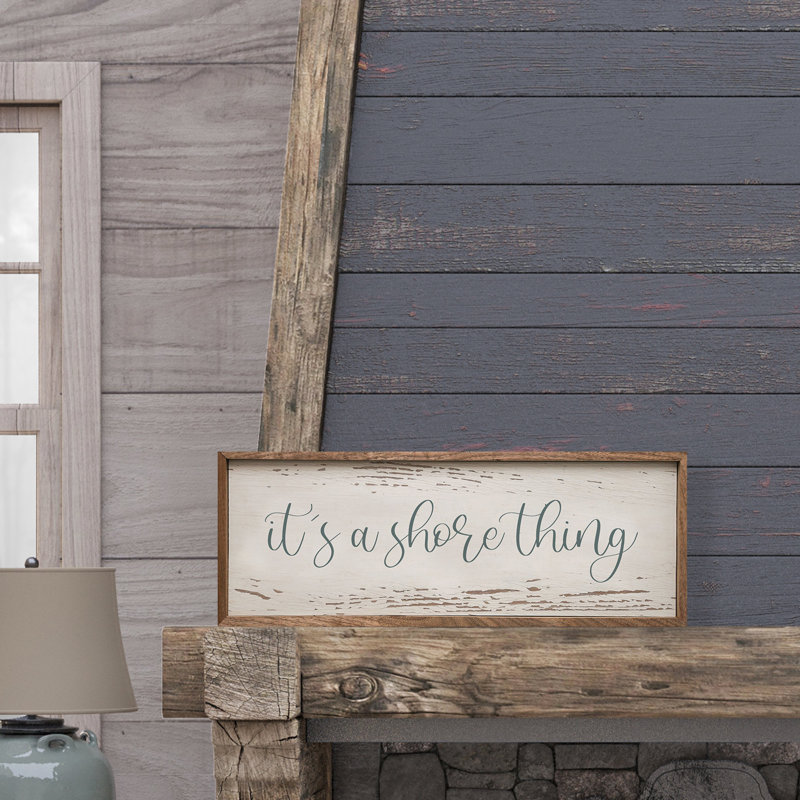 «It's A Shore Thing», blanc délavé, H 12 po x l 36 po