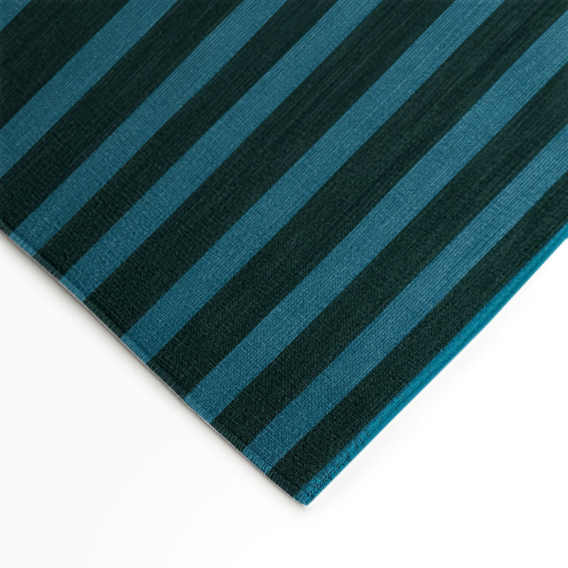 Tapis intérieur / extérieur bleu HorizontalStripes, Rectangle 5 pi x 7 pi