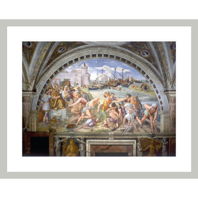 La Bataille d'Ostie par Raphael - Impression Giclée sur cadre