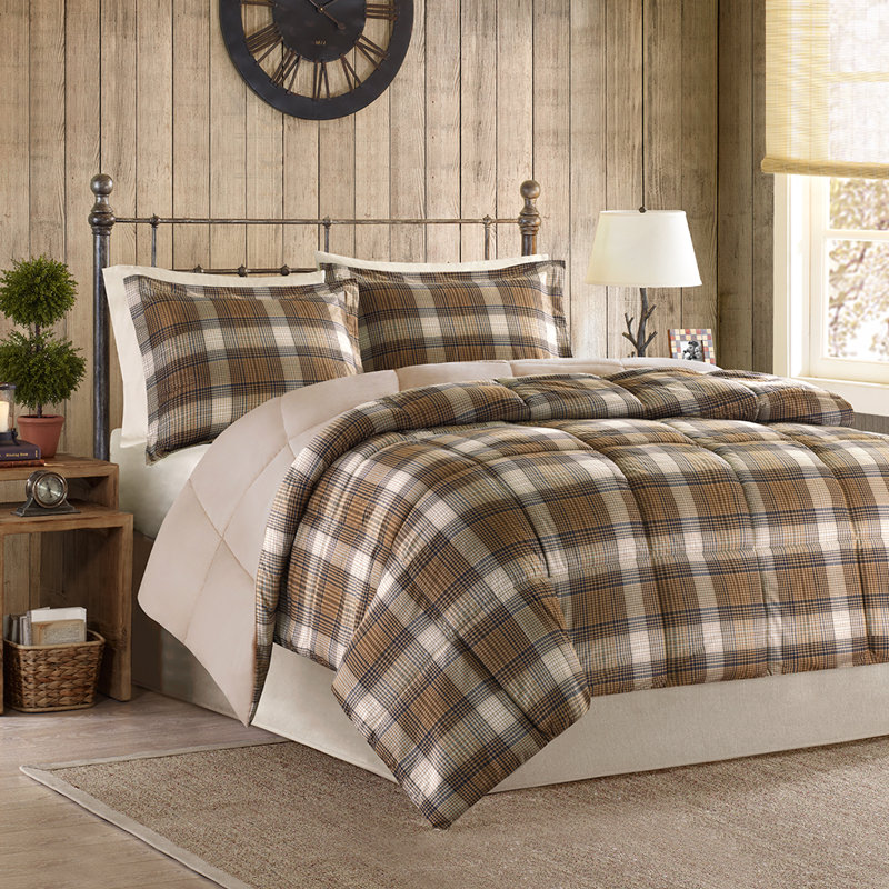 Woolrich Lumberjack Classic Quilting Soft and Cozy Solid Reverse Down Alternative Comforter Set, Twin