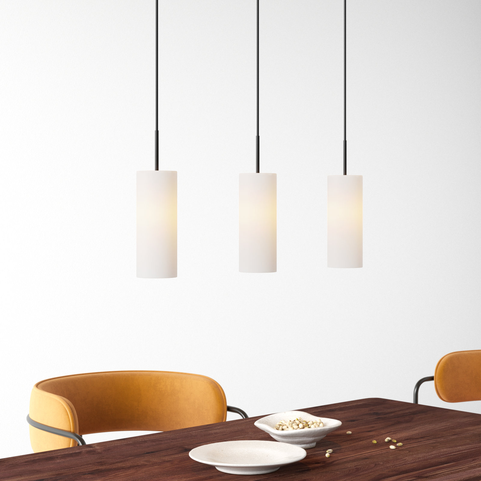 Troy 3 Light Glass Pendant