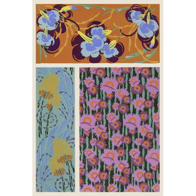 "Art Deco Florals VII" par Baxter Mill, impression sur toile tendue