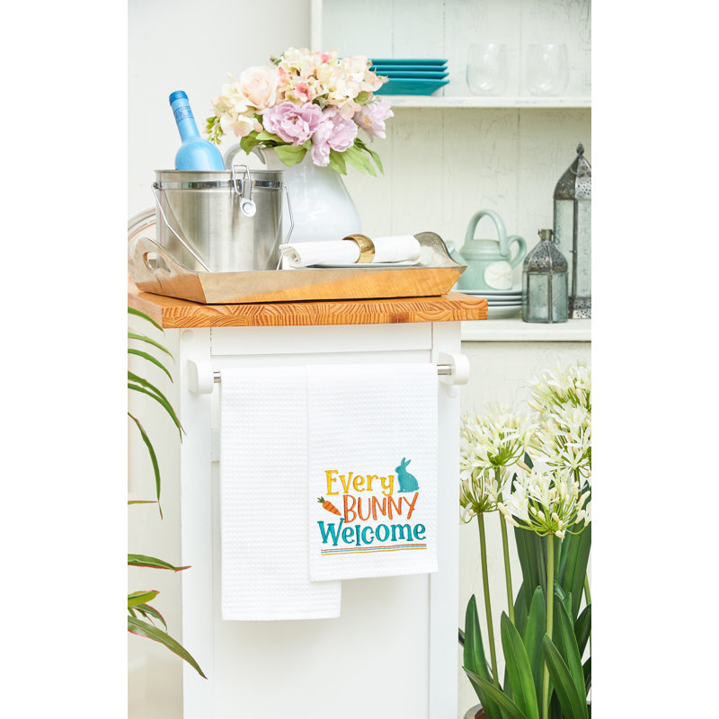 Every Bunny Welcome Towel, White/Orange/Blue Every Bunny Welcome
